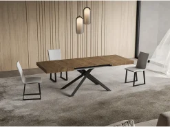Mesa extensible 90x140/400 cm Niket Nogal patas Antracita
