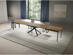 Mesa extensible 90x200/460 cm Niket Nogal patas Antracita