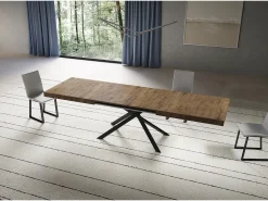 Mesa extensible 90x200/460 cm Niket Nogal patas Antracita