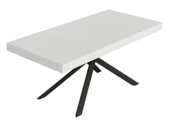 Mesa extensible 90x180/440 cm Niket Fresno Blanco patas Antracita