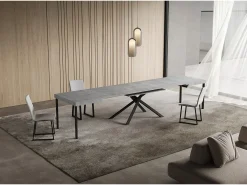 Mesa extensible 90x130/390 cm Niket Cemento patas Antracita