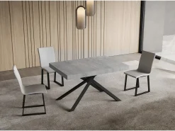 Mesa extensible 90x140/244 cm Niket cemento patas antracita