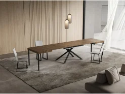 Mesa extensible 90x130/390 cm Niket Nogal patas Antracita