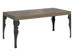 Mesa extensible 180/284x90 cm Paxon gris paloma patas antracita