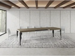 Mesa extensible 180/284x90 cm Paxon gris paloma patas antracita