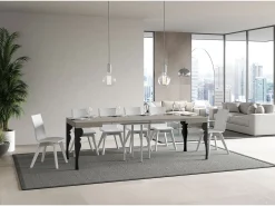 Mesa extensible 90/246x90 cm Paxon cachemira patas antracita
