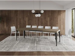 Mesa extensible 160/264x90 cm Paxon gris paloma patas antracita