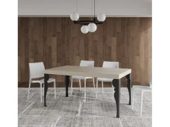 Mesa extensible 90x160/420 cm Paxon Premium cachemira patas antracita