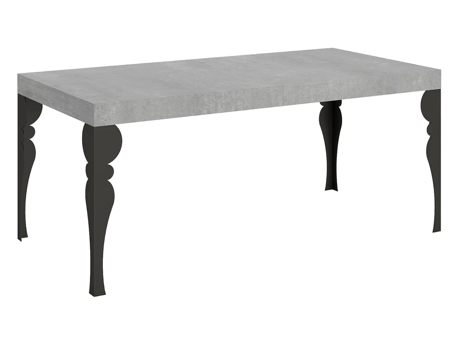 Mesa extensible 200/460x90 cm Paxon cemento patas antracita