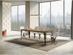 Mesa extensible 90x200/460 cm Paxon Premium Roble Natural estructura Antracita