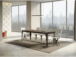 Mesa extensible 90x180/440 cm Paxon Premium Nogal estructura Antracita