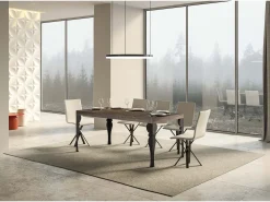 Mesa extensible 90x180/440 cm Paxon Premium Nogal estructura Antracita