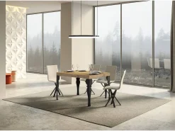 Mesa extensible 140/400x90 cm Paxon roble natural patas antracita