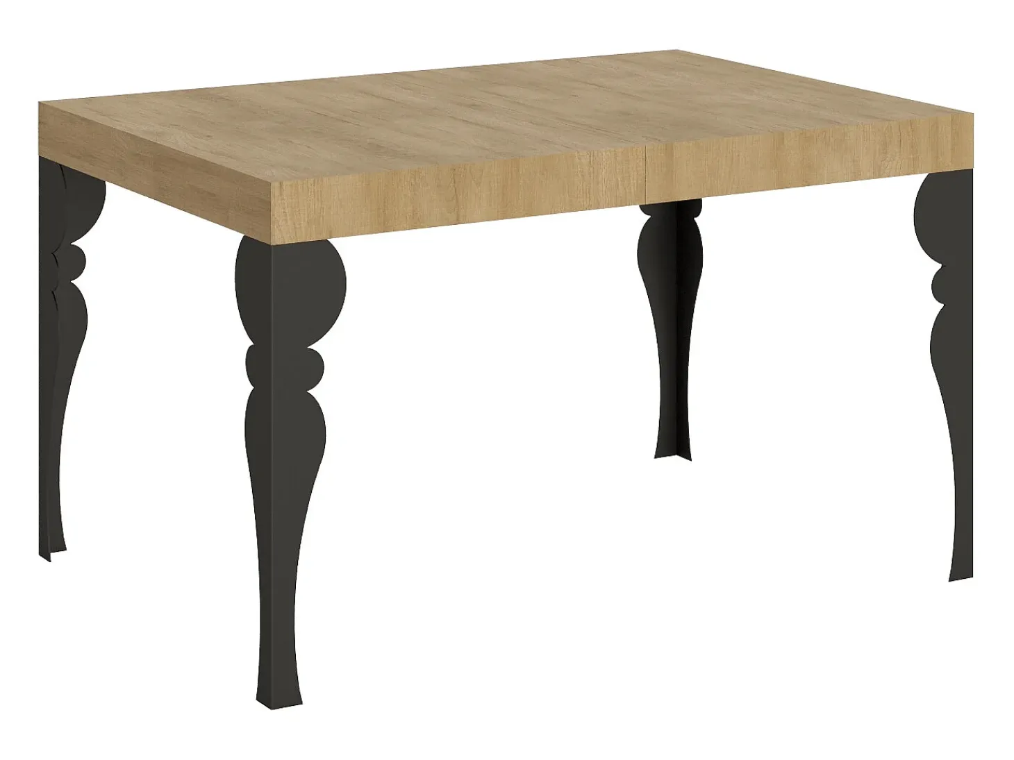 Mesa extensible 140/400x90 cm Paxon roble natural patas antracita