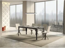 Mesa extensible 180/284x90 cm Paxon Evolution cemento estructura et patas antracita