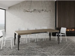 Mesa extensible 80x120/204 cm Paxon Gris Paloma estructura Antracita