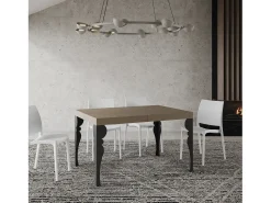 Mesa extensible 80x120/204 cm Paxon Gris Paloma estructura Antracita