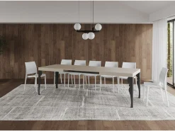 Mesa extensible 160/244x80 cm Paxon cachemira patas antracita