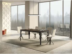 Mesa extensible 180/440x90 cm Paxon Evolution nogal estructura et patas antracita