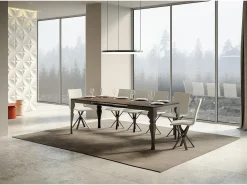 Mesa extensible 180/440x90 cm Paxon Evolution nogal estructura et patas antracita