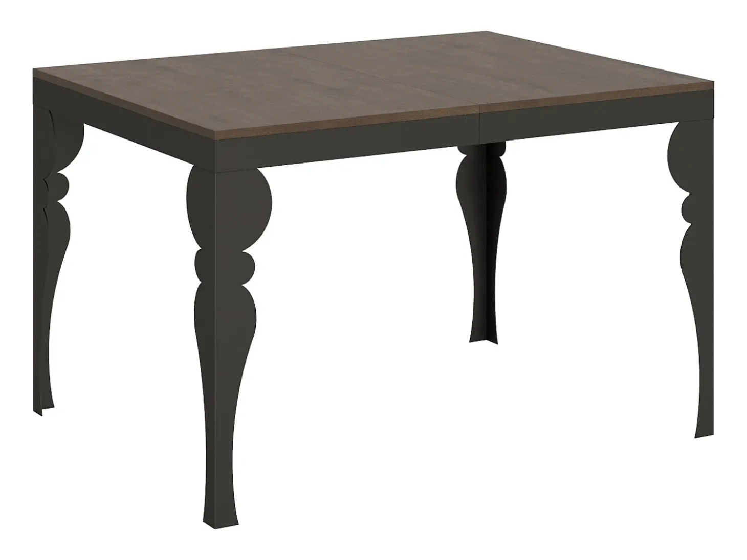 Mesa extensible 120/380x90 cm Paxon Evolution nogal estructura et patas antracita