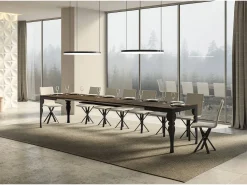 Mesa extensible 120/380x90 cm Paxon Evolution nogal estructura et patas antracita