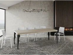 Mesa extensible 90x140/244 cm Paxon Premium cachemira patas antracita