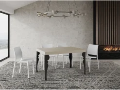 Mesa extensible 90x140/244 cm Paxon Premium cachemira patas antracita