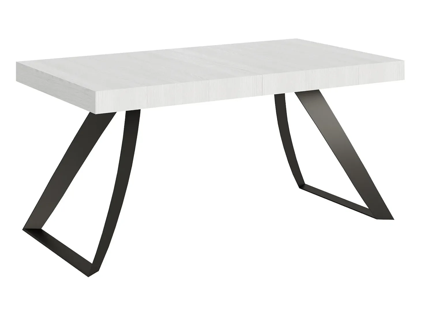 Mesa extensible 90x160/264 cm Proxy Fresno Blanco estructura Antracita