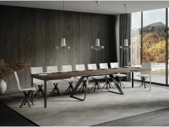 Mesa extensible 90x200/460 cm Proxy Nogal estructura Antracita