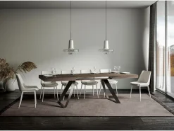 Mesa extensible 90x200/460 cm Proxy Nogal estructura Antracita