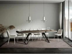 Mesa extensible 90x180/440 cm Proxy Evolution Nogal estructura Antracita