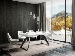 Mesa extensible 90x200/460 cm Proxy Fresno Blanco estructura Antracita