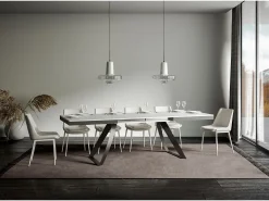 Mesa extensible 90x160/264 cm Proxy Evolution Fresno Blanco estructura Antracita