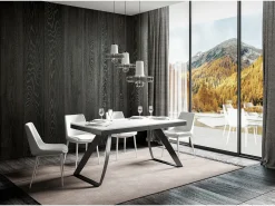 Mesa extensible 90x160/264 cm Proxy Evolution Fresno Blanco estructura Antracita
