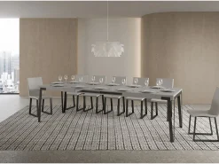 Mesa extensible 90x160/264 cm Rio Cachemira estructura Antracita