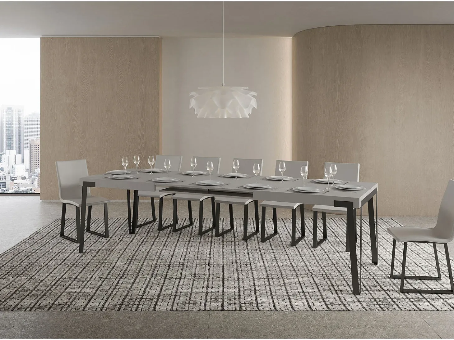 Mesa extensible 90x160/264 cm Rio Cachemira estructura Antracita