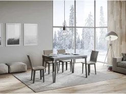 Mesa extensible 90x130/234 cm Rio Cemento estructura Antracita