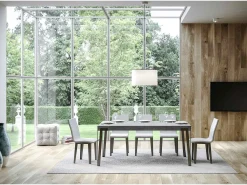 Mesa extensible 90x160/264 cm Rio Cemento estructura Antracita