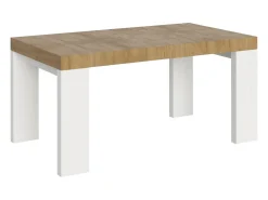 Mesa extensible 90x160/264 cm Roxell Mix Tapa Roble Nature - Patas Fresno Blanco