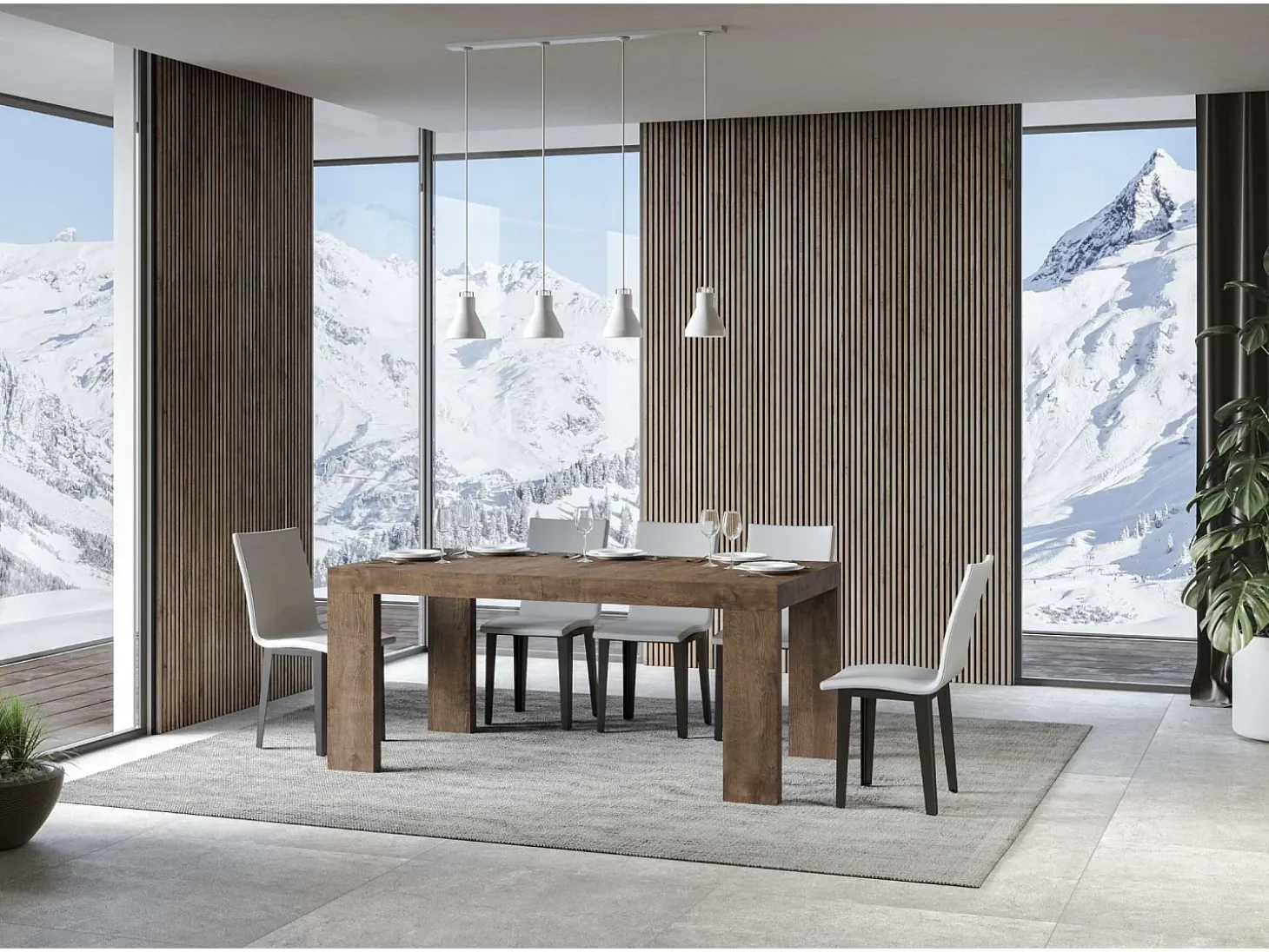 Mesa extensible 180/284x90 cm Roxell nogal