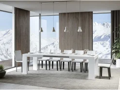 Mesa extensible 180/284x90 cm Roxell fresno blanco