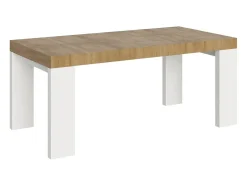 Mesa extensible 90x180/284 cm Roxell Mix Tapa Roble Nature - Patas Fresno Blanco