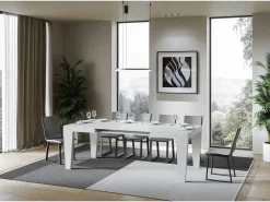 Mesa extensible 120/380x90 cm Spimbo fresno blanco