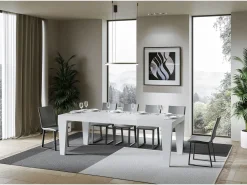 Mesa extensible 90x140/400 cm Spimbo Premium Fresno Blanco
