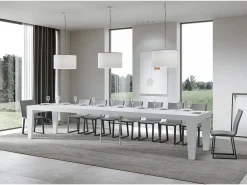 Mesa extensible 90x140/400 cm Spimbo Premium Fresno Blanco