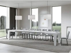 Mesa extensible 200/460x90 cm Spimbo fresno blanco
