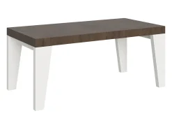 Mesa extensible 90x180/440 cm Tapa Naxy Mix Nogal - Patas Fresno Blanco