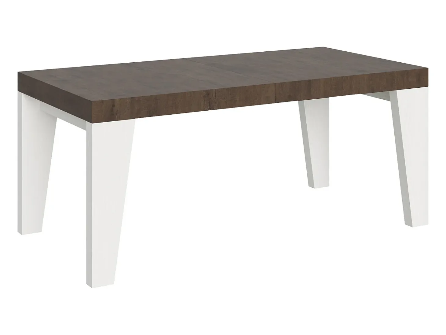 Mesa extensible 90x180/440 cm Tapa Naxy Mix Nogal - Patas Fresno Blanco