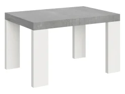 Mesa extensible 90x130/234 cm Tapa Roxell Mix Cement - Patas Fresno Blanco